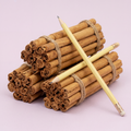 Close-up of rare Ceylon cinnamon sticks – thin layers, light aroma, small batch